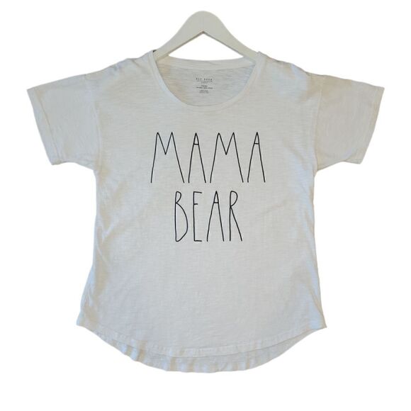 Rae Dunn Mama Bear Short Sleeve White Tee OS - Picture 2 of 9